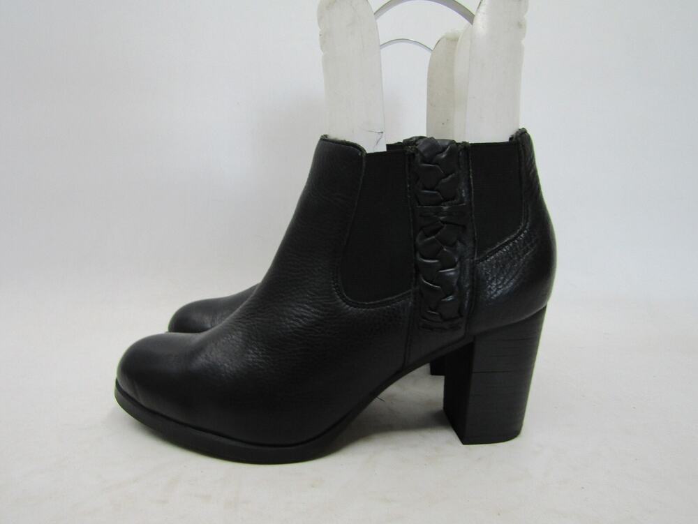 Sperry Top Sider Womens Sz 9 M Black Leather Ankle Fashion Boots Bootie